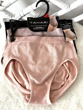 Tahari 3-Pack Women's Seamless High-Waisted Shaping Briefs Tummy Control Under M
